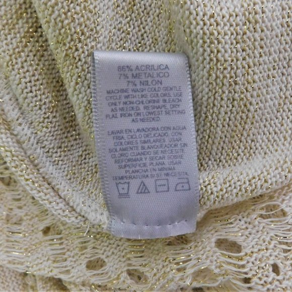 Metro 7‎ Women Cardigan Beige Gold M/L - Picture 6 of 6